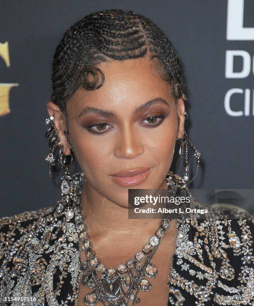 Beyonce arrives for the Premiere Of Disney's "The Lion King" held at Dolby Theatre on July 9, 2019 in Hollywood, California.