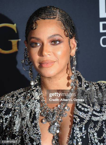 Beyonce arrives for the Premiere Of Disney's "The Lion King" held at Dolby Theatre on July 9, 2019 in Hollywood, California.