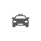 Taxi Icon on white background.