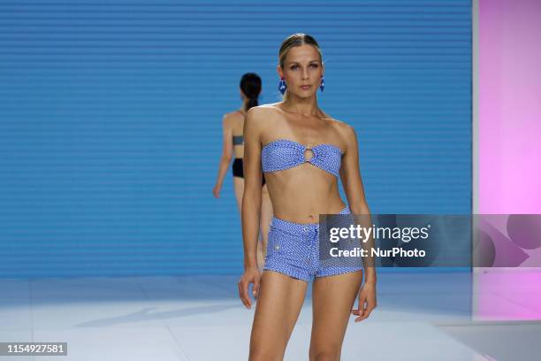 Designer and Brand MELISSA ODABASH shows her swimwear during the Fashion Show at Unique By Mode City, the International Trade Show of Lingerie,...