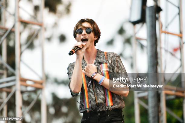Greyson Chance performs during LA Pride 2019 on June 09, 2019 in West Hollywood, California.