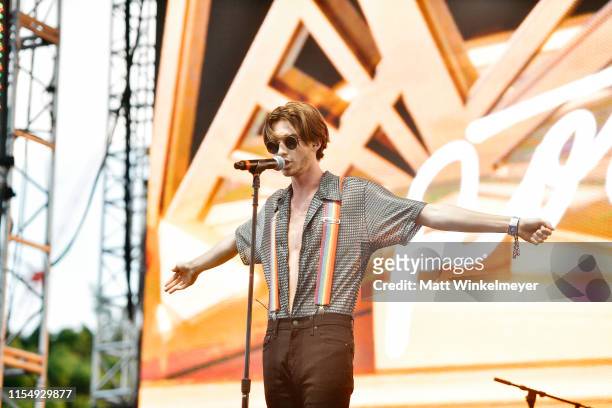 Greyson Chance performs during LA Pride 2019 on June 09, 2019 in West Hollywood, California.