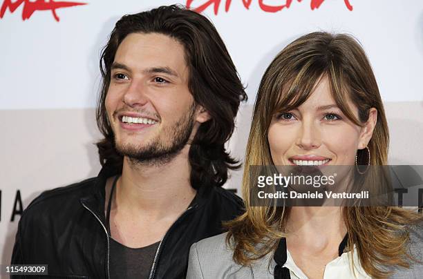 Actor Ben Barnes and actress Jessica Biel attend the 'Easy Virtue' Photocall during the 3rd Rome International Film Festival held at the Auditorium...