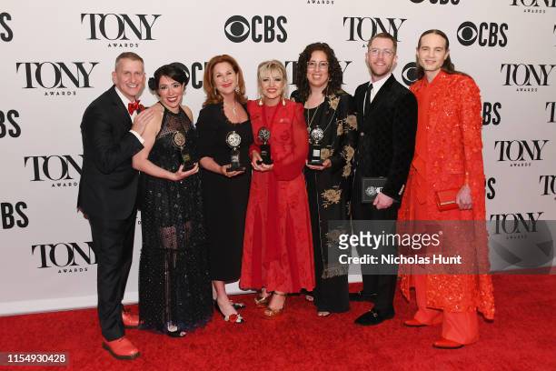 The team from Hadestown, winner of the award for Best Musical for “Hadestown,” poses in the Press Room at the 73rd Annual Tony Awards - at Radio City...