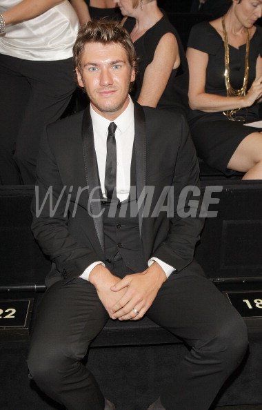 Italian swimmer Paolo Bossini attends the Dolce Gabbana show as part