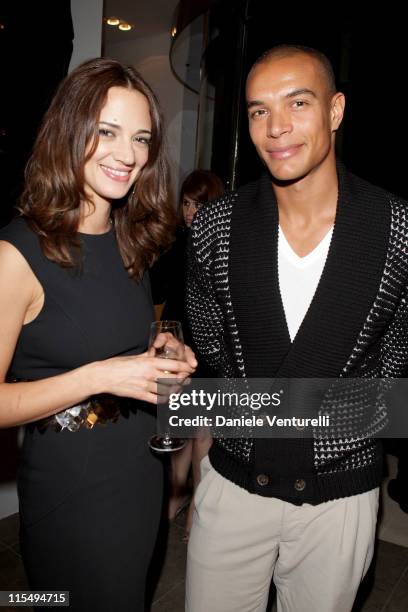 Asia Argento and Matteo Ferrari attend John Richmond Cocktail as part of the Paris Womenswear Fashion Week Spring/Summer 2010 at John Richmond...