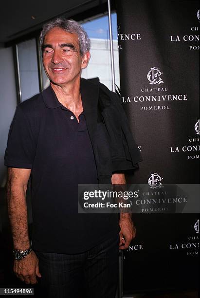 Football coach Raymond Domenech attends the Chateau Connivence 2008 Pomerol Wine Launch Cocktail at the Terrasse M6 on June 11, 2009 in Paris, France.