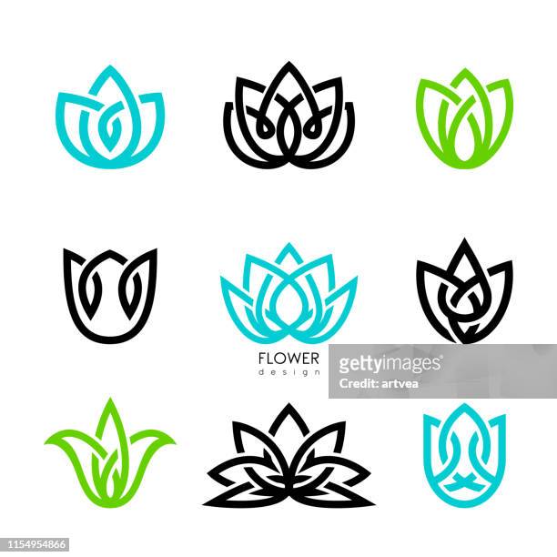 kreative blumen inspiration vektordesign vorlage. - lotus flowers stock-grafiken, -clipart, -cartoons und -symbole