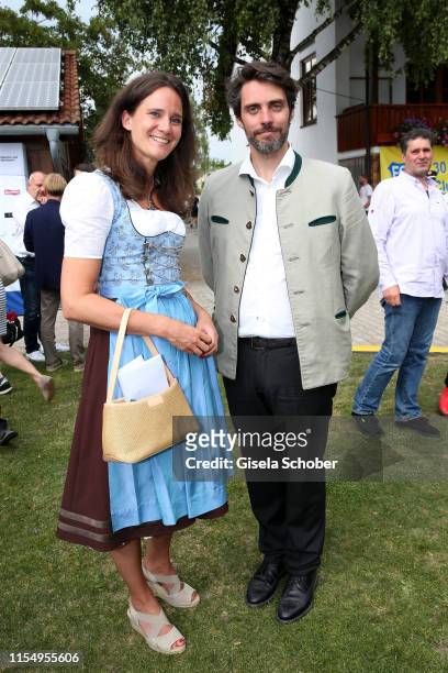 Ulrike Seehofer and Prince Ludwig of Bavaria during the Erich Greipl Tribute Tournament at Erich Greipl Stadion /FC Ismaning on July 6, 2019 in...