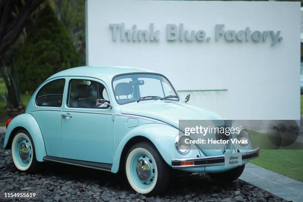 Beetle Classic Final Edition is seen during a ceremony to announce the cease of the production of the VW Beetle after 21 years in the market, at...