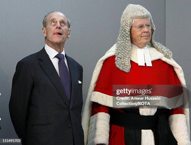 Prince Philip, Duke of Edinburgh meets the judiciary at the new Criminal Justice Centre on February 28, 2008 in Manchester, England.