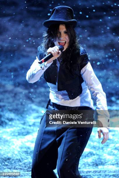 Elisa Toffoli attends the 60th Sanremo Song Festival at the Ariston Theatre On February 18, 2010 in San Remo, Italy.