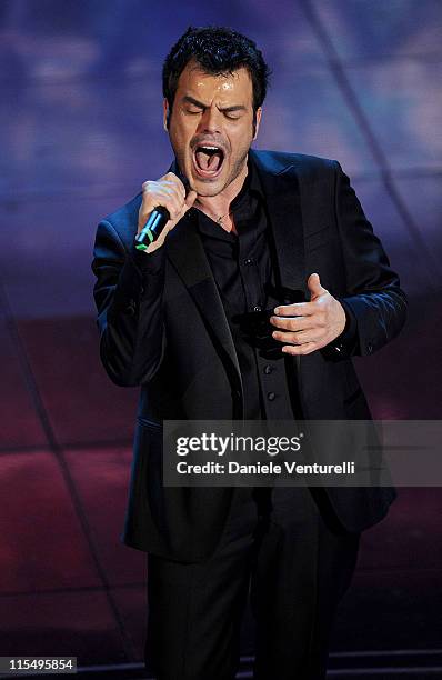 Francesco Renga attends the 60th Sanremo Song Festival at the Ariston Theatre On February 18, 2010 in San Remo, Italy.