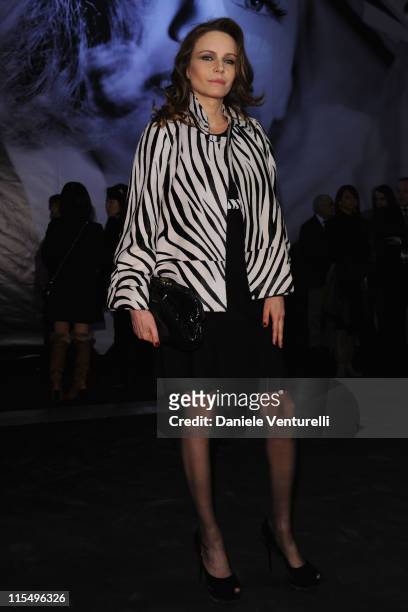 Francesca Neri attends the Salvatore Ferragamo "Greta Garbo" exhibition at the Triennale Museum during Milan Fashion Week Womenswear A/W 2010 on...