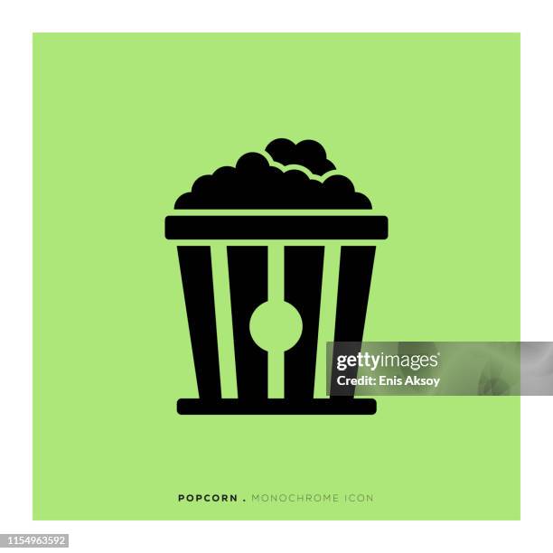 popcorn icon - popcorn bowl stock illustrations