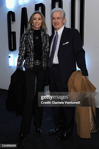 Laura and Adriano Teso attend the Salvatore Ferragamo "Greta Garbo" exhibition at the Triennale Museum during Milan Fashion Week Womenswear A/W 2010...