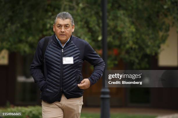 Jose Antonio Fernandez Carbajal, chairman of Fomento Economico Mexicano SAB , arrives for the morning session of the Allen & Co. Media and Technology...