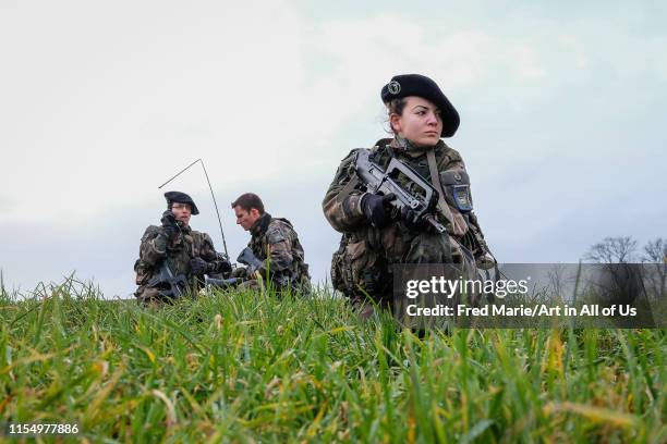 French soldiers from the 27th Alpine Fighter Regiment doing training during an exercice in order to go to Tchad and Mali for Barkhane Operation,...