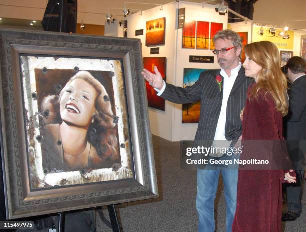 Bill Mack and Jane Seymour during Jane Seymour Attends the Unveiling of The Original Hollywood Sign Collection at Artexpo New York 2007 at Jacob...