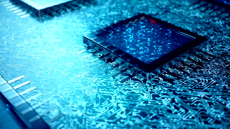 AI artificial intelligence CPU concept. Machine learning. CPUs on the ...