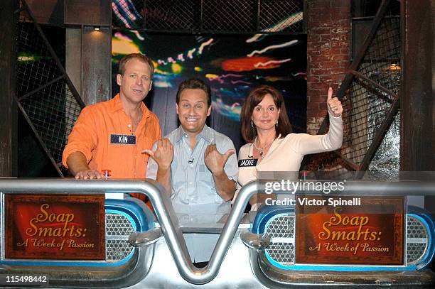 Kin Shriner, Frank Nicotero and Jackie Zeman during Taping of Celebrity Edition of 'Street Smarts' at Victory Studios in Glendale, CA, United States.