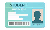 Student ID card. University, school, college identity card. Vector illustration.