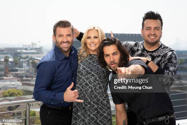 Jason Wahler, Stephanie Pratt, Justin Brescia and Frankie Delgado are photographed for Los Angeles Times on June 25, 2019 in Hollywood, California....