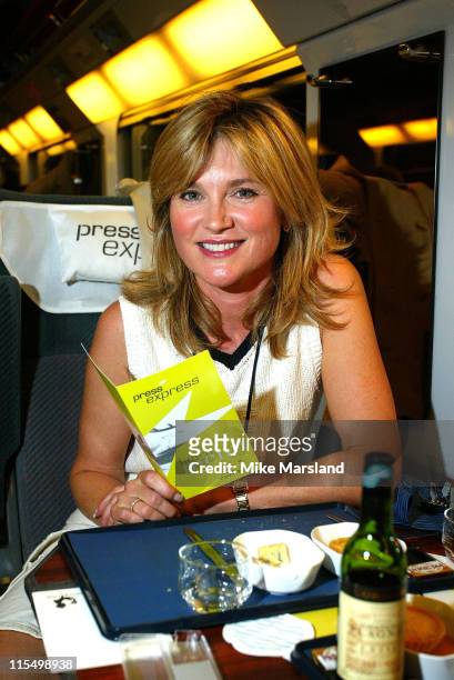 Anthea Turner during Eurostar Launches Faster Service Between London And Paris at Waterloo Station in London, Great Britain.