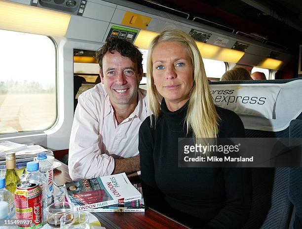 Ulrika Jonsson and husband Lance Gerrard-Wright during Eurostar Launches Faster Service Between London And Paris at Waterloo Station in London, Great...