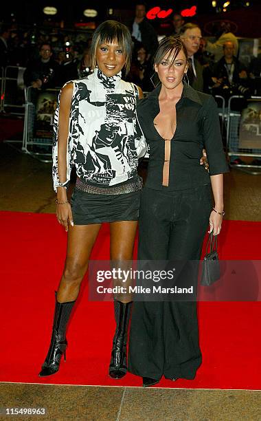 Kelli Young and Michelle Heaton of Liberty X during "The League Of Extraordinary Gentlemen" Uk Premiere at The Odeon Leicester Square in London,...