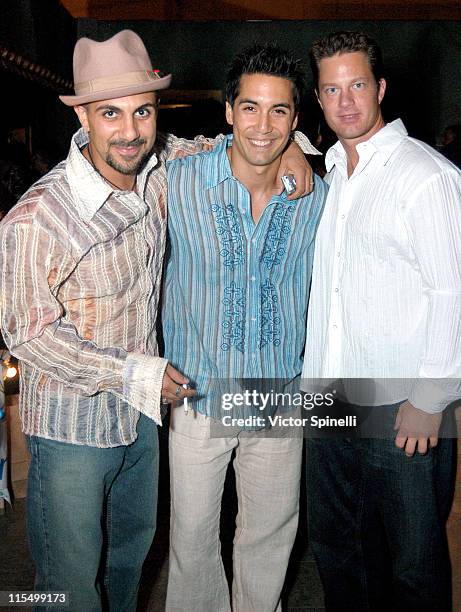 Anthony Azizi, Kurt Caceres and Scott Hansen during Sterling Capricio "Hollywood Rocks" Spring 2004 Runway - Show at The Forbiden City in Hollywood,...