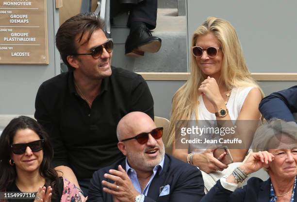 Of Havas Yannick Bollore and his wife Chloe Bollore attend the men's final during day 15 of the 2019 French Open at Roland Garros stadium on June 9,...