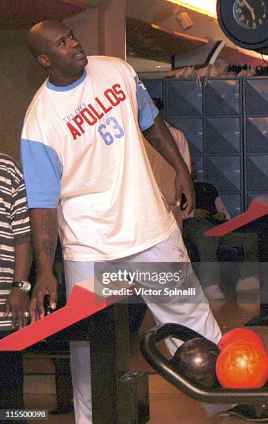 Shaquille O'Neal during Los Angeles Lakers Shaquille O'Neal and Byron Russell Sighting at PINZ Bowling Lanes in Studio City, California, United...