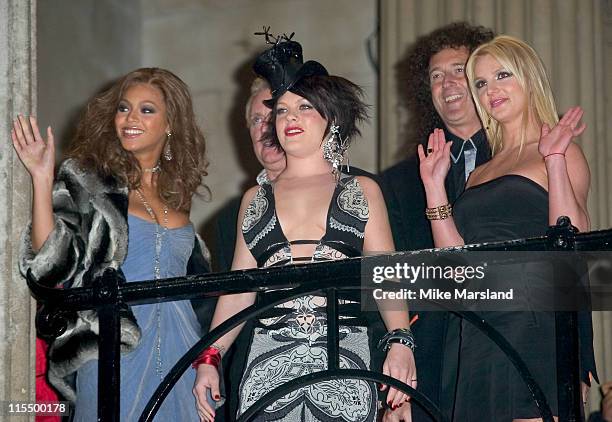 Beyonce Knowles, Britney Spears, Pink and Queen during Pepsi Gladiator TV Commercial - Global Premiere at Leicester Square in London, Great Britain.