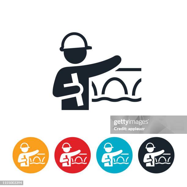 structural engineer icon - bridge blueprint stock illustrations