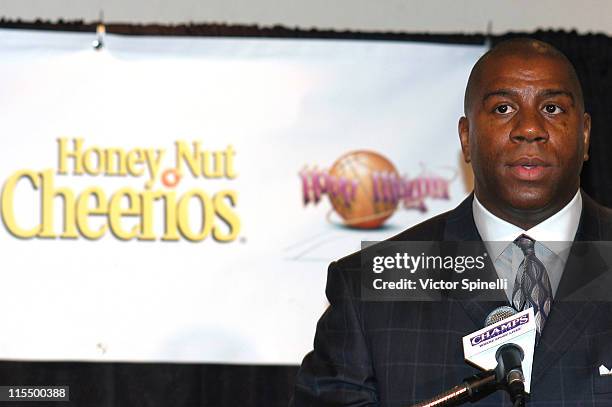 Magic Johnson during 4th Annual Hoop Magic Celebrity All-Star Game to Benefit The Magic Johnson Foundation at The Great Western Forum in Los Angeles,...