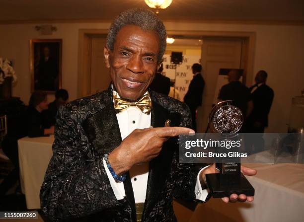 Best Supporting Actor in a Musical Andre De Shields poses in the press room for The 2019 Annual Tony Awards at Radio City Music Hall on June 9, 2019...