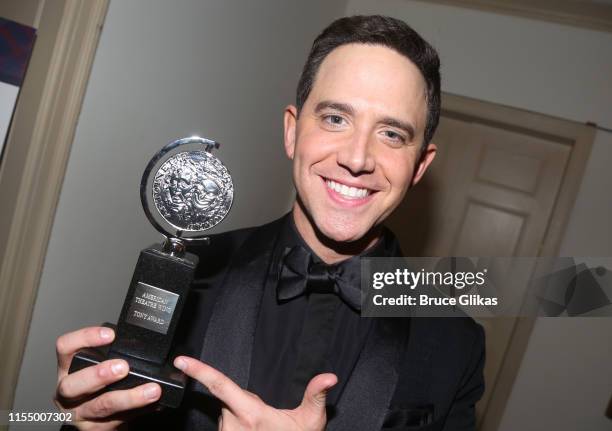 Best Actor in a Musical Santino Fontana poses in the press room for The 2019 Annual Tony Awards at Radio City Music Hall on June 9, 2019 in New York...