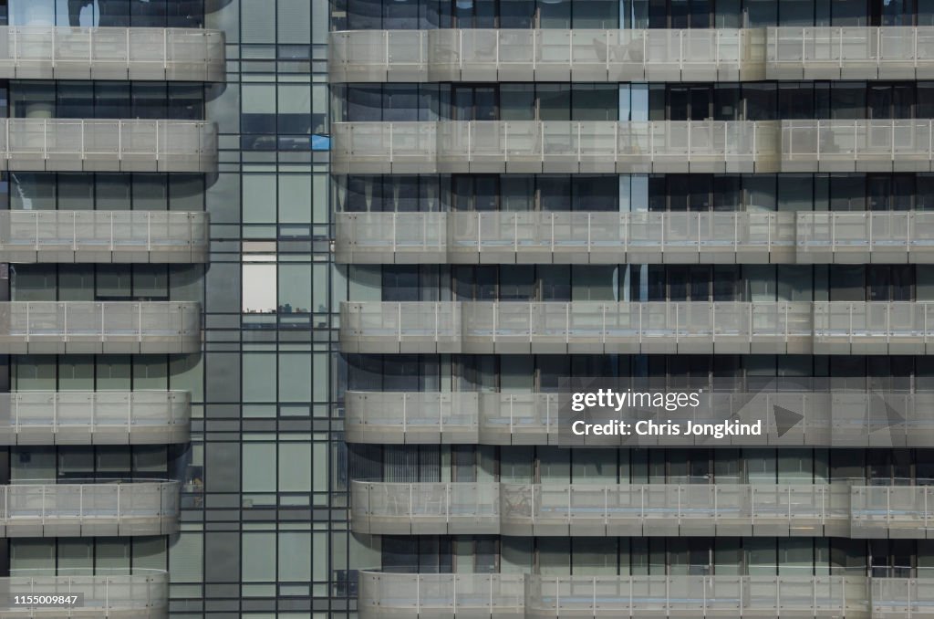 Windows and Balconies on a Residential Skyscraper