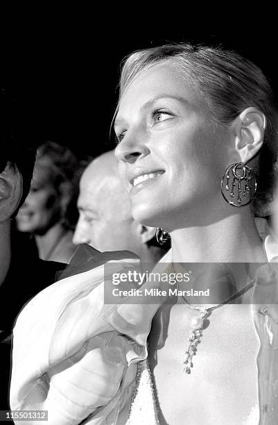 Uma Thurman during 2004 Cannes Film Festival - "Kill Bill Vol. 2" Premiere - Departures at Palais Du Festival in Cannes, France.