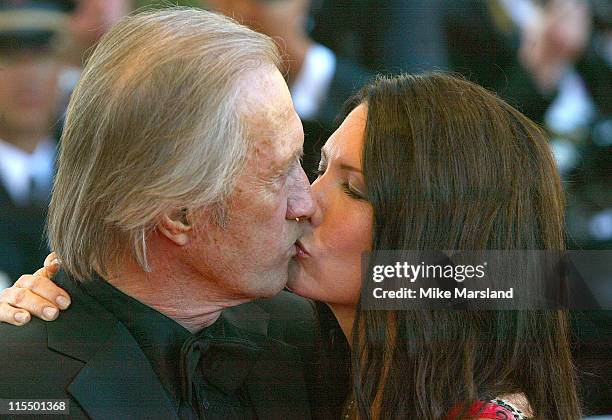 David Carradine and Annie Bierman during 2004 Cannes Film Festival - "The Life and Death of Peter Sellers" Premiere at Palais Du Festival in Cannes,...