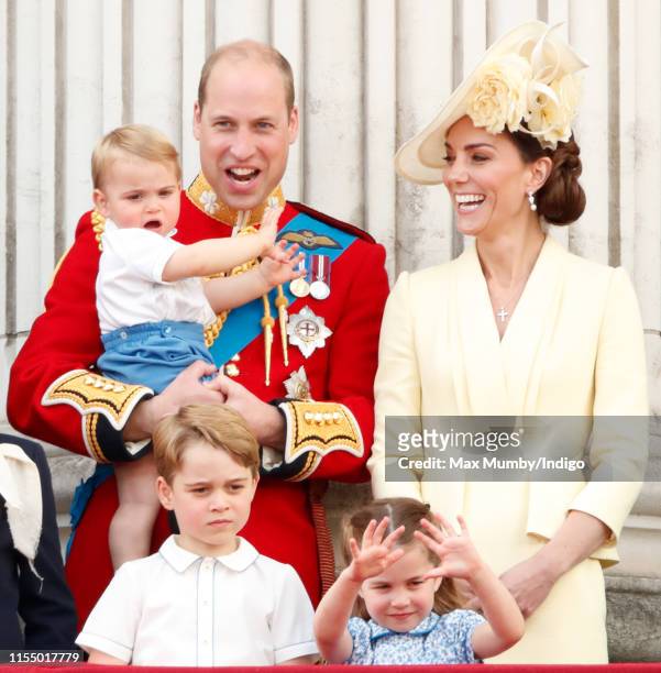 Prince William, Duke of Cambridge, Catherine, Duchess of Cambridge, Prince Louis of Cambridge, Prince George of Cambridge and Princess Charlotte of...