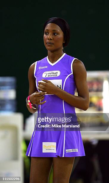 Kelli Young during The Celebrity Netball Sevens at National Sports Centre in London, Great Britain.