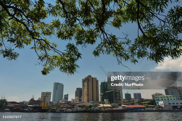 View of San Nicolas area of Manila from Fort Santiago, a citadel first built by Spanish navigator and governor Miguel López de Legazpi for the new...