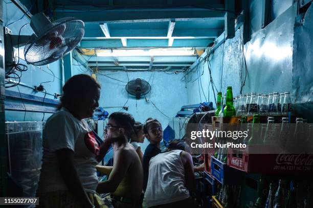 Local internet cafe in Nepomuceno Street, Quiapo area of Manila. On Sunday, June 30 in Manila, Philippines.