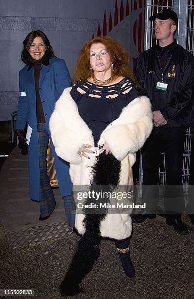 Davina McCall and Jackie Stallone during Celebrity Big Brother 2 - First Eviction at Elstree Studios in London, England, Great Britain.