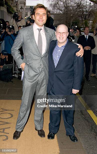 David Walliams and Matt Lucas during The South Bank Show Awards - Arrivals at The Savoy in London, Great Britain.