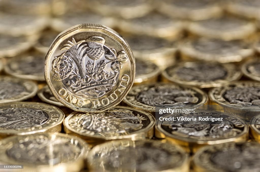 Standing alone one pound coin