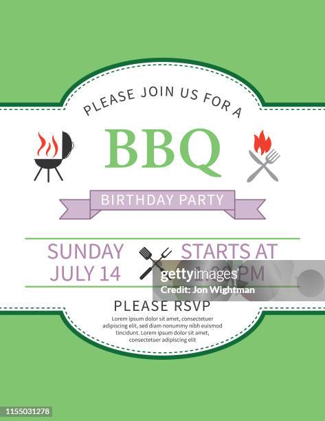 barbecue invite - backyard fire stock illustrations