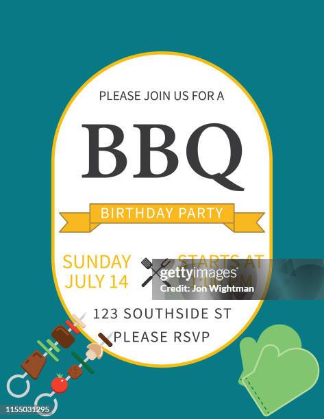 barbecue invite - backyard fire stock illustrations
